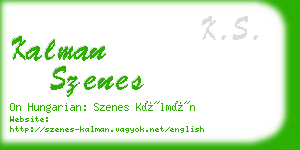 kalman szenes business card